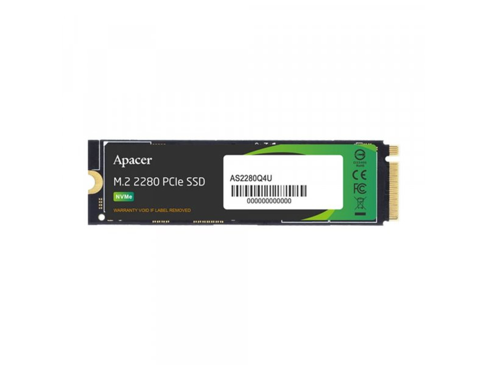 SSD накопитель Apacer AS2280Q4U 512ГБ, M.2 2280, PCIe 4.0 x4, NVMe [AP512GAS2280Q4U-1]