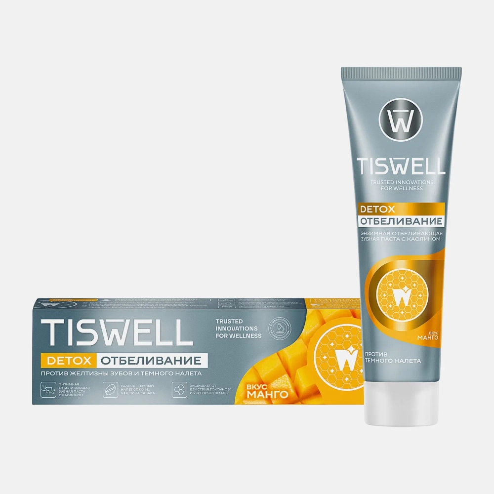 Зубная паста Tiswell Detox отбеливание Манго 110г