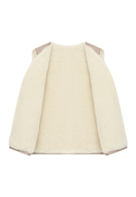 Жилет «Лад» для дома на меху из натуральной овечьей шерсти (Чай с малиной)