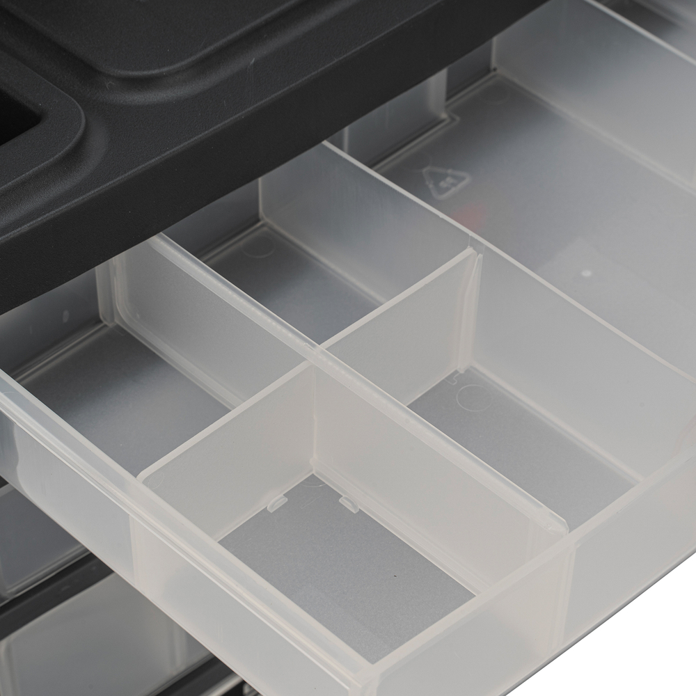 Органайзер для хранения с выдвижными лотками 310х150х260мм, 4 секции, пластик Stels