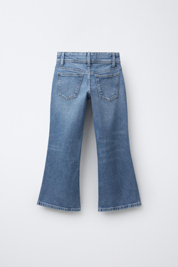ZARA ДЖИНСЫ FLARE С ДВОЙНОЙ ПУГОВИЦЕЙ, СИНИЙ