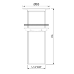 Jaquar, донный клапан для раковины без перелива, Хром ALD-CHR-705L130