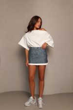 Юбка на запах из экокожи