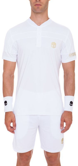 Мужское поло теннисное Hydrogen Tech Serafino - white/gold