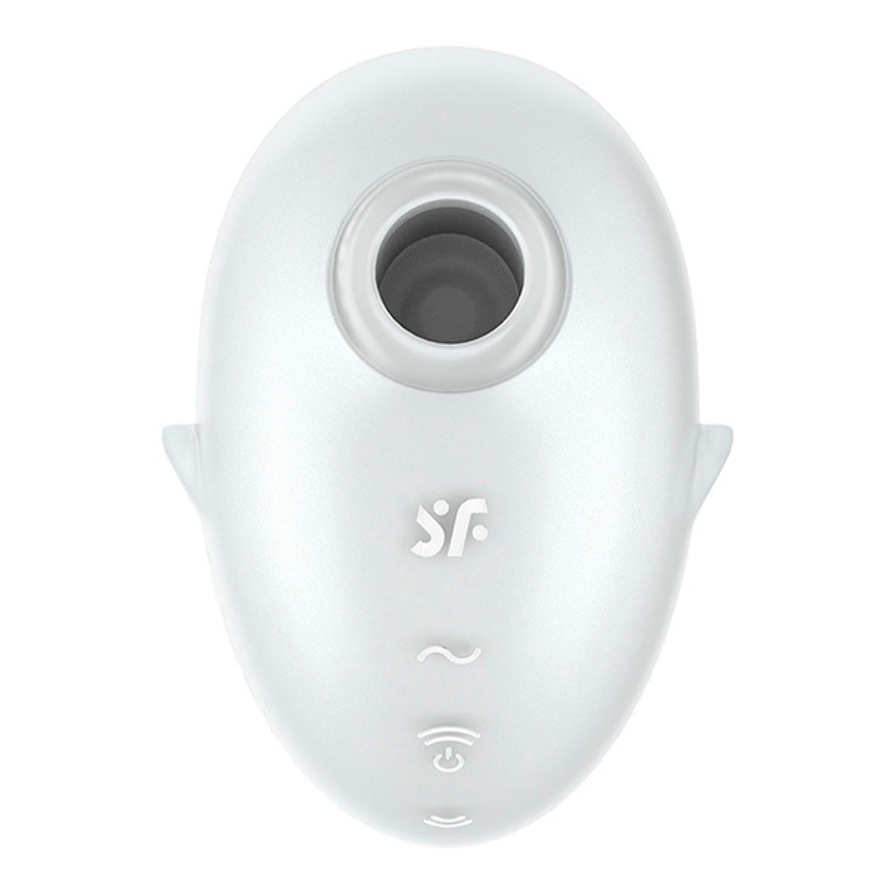 Белый вакуум-волновой стимулятор клитора с вибрацией 9,1см Satisfyer Cutie Ghost