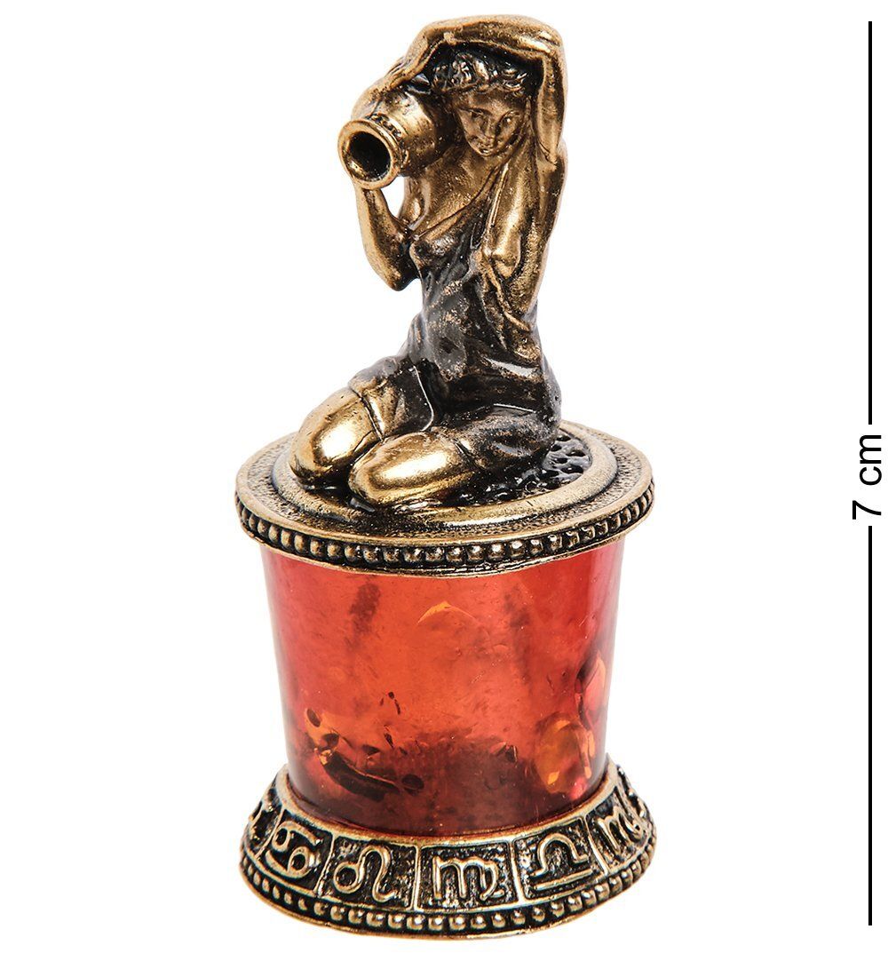 Народные промыслы AM-2777 Фигурка «Знак зодиака-Водолей» (латунь, янтарь)