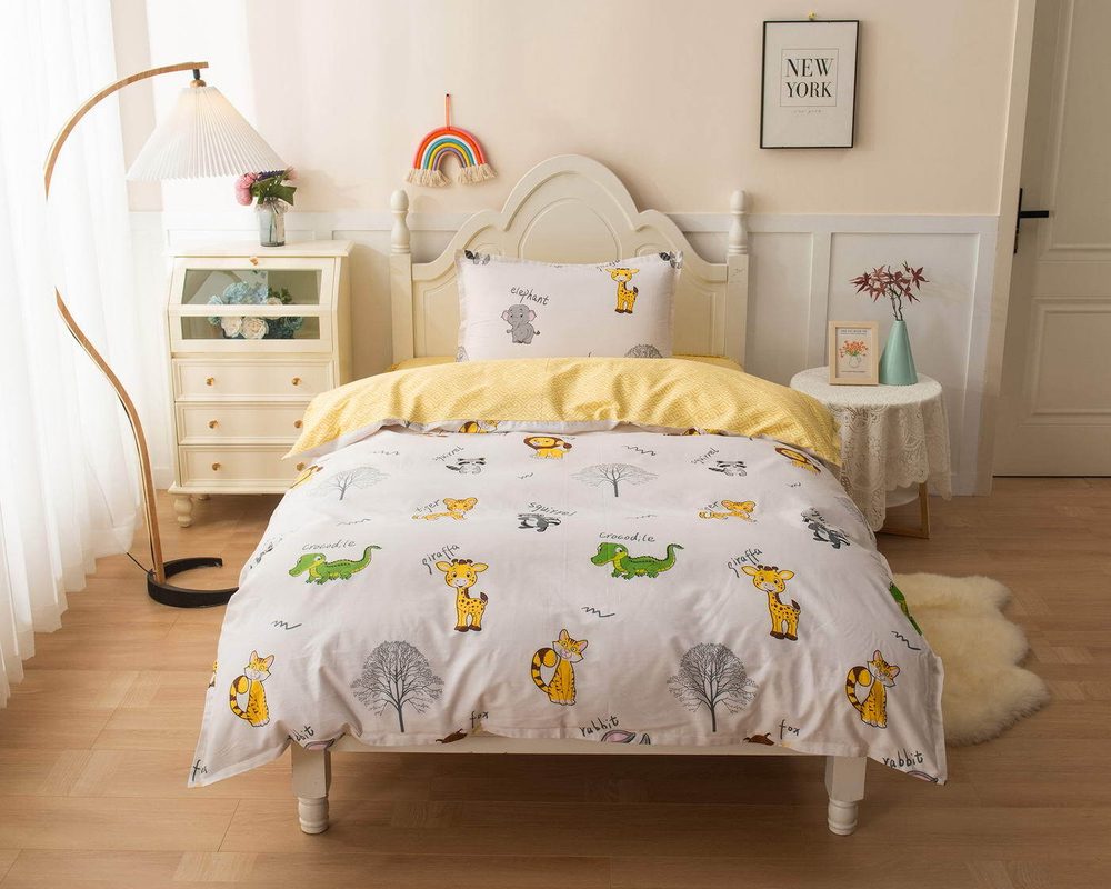 Детское постельное белье Sofi De MarkO Зверушки желтое