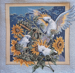 Декоративный гобеленовый чехол для интерьерной подушки Белый попугай 38*38