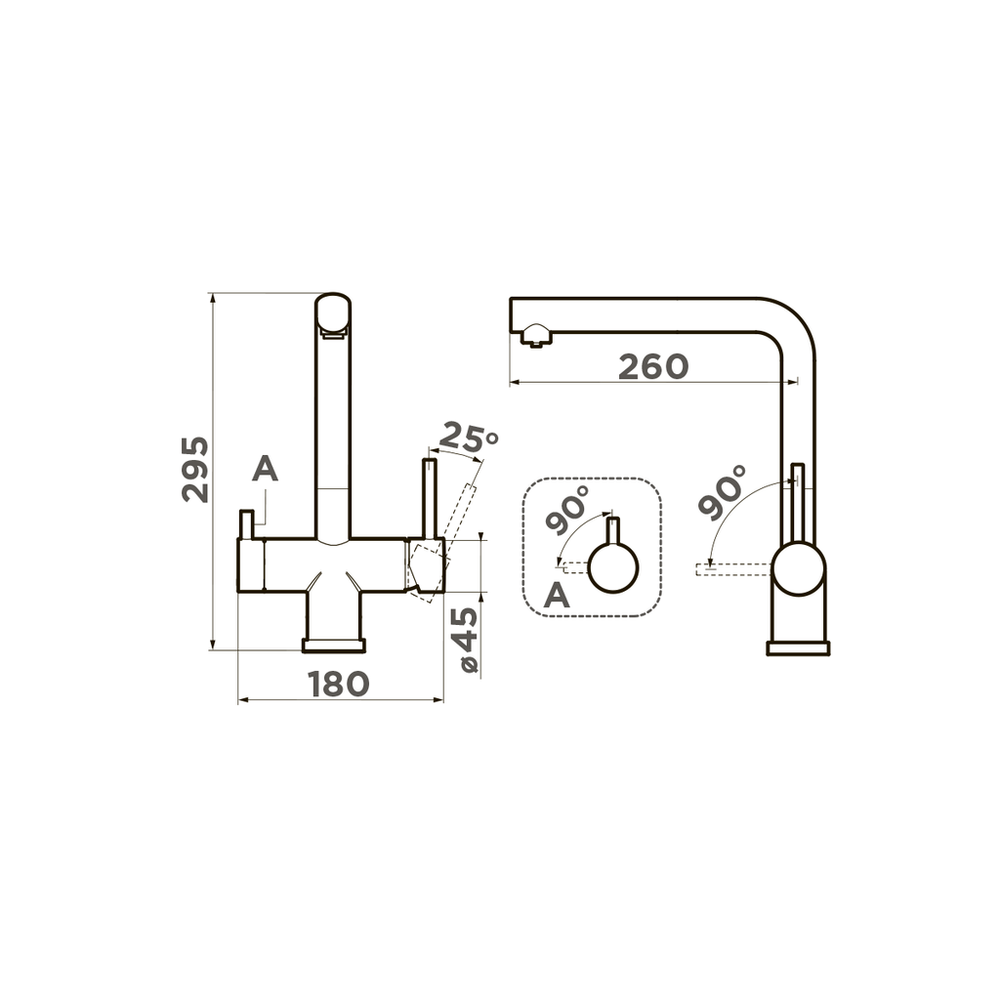 Смеситель OMOIKIRI TAKAMATSU LG
