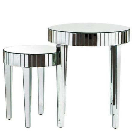 KF-13163 Комплект 2 стола зеркальных (66х66х76/50,8х50,8х58,4)