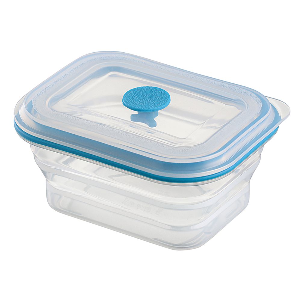 Контейнер для переноски и хранения силиконовый прямоугольный складной Silikobox, 400 мл, синий