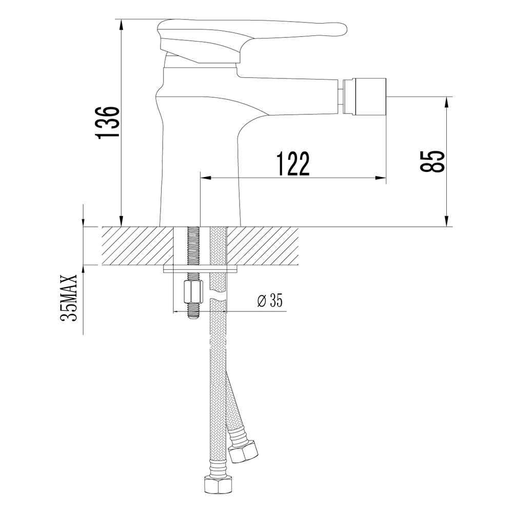 LM4408C (128R) Статус Смеситель для биде, хром (к/к 6)