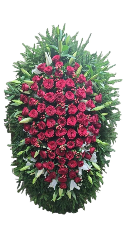 Ритуальный венок из живых цветов №10 (180 см)