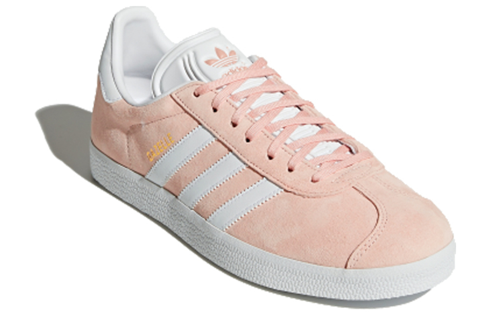 Adidas originals Gazelle non-slip shock-absorbing low-top sneakers for men and women with the same pink and white