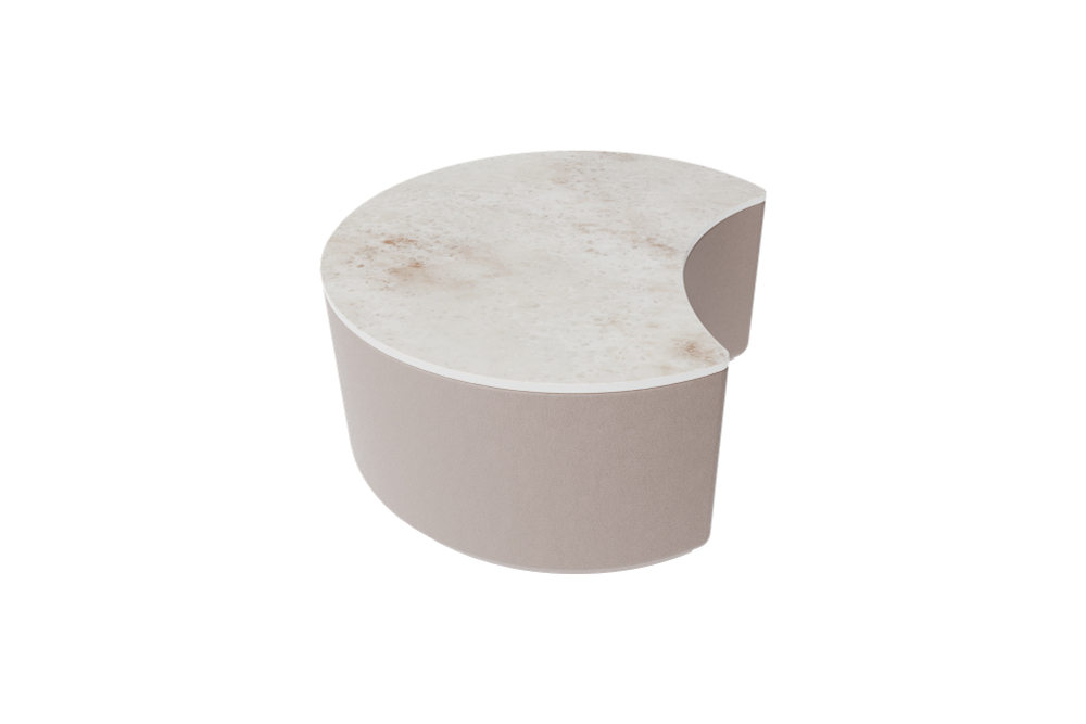 Столик Sun M, D 66 см высота 30 см (камень OV, бежевый)