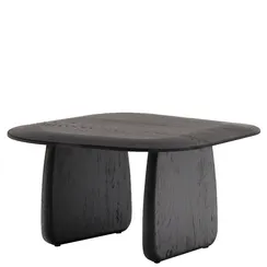 Журнальный столик Pirita из массива дуба в черном цвете, 70x70 см