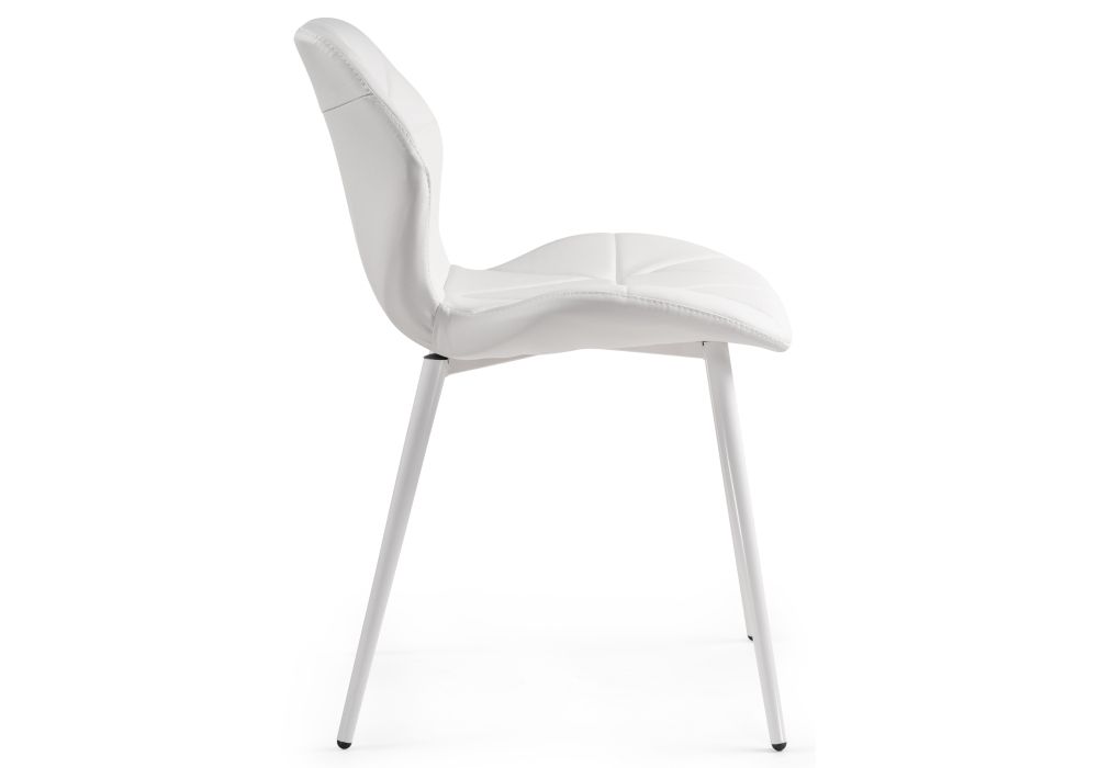 Стул на металлокаркасе Вальд экокожа белый / белый глянец
