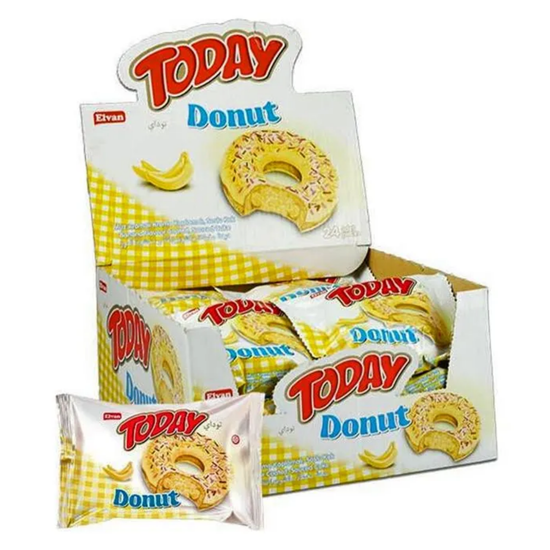 Кекс Today Donut Cake With Cocoa Донат в глазури со вкусом банана, 50 гр