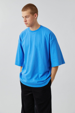 Огромная футболка из синего хлопка