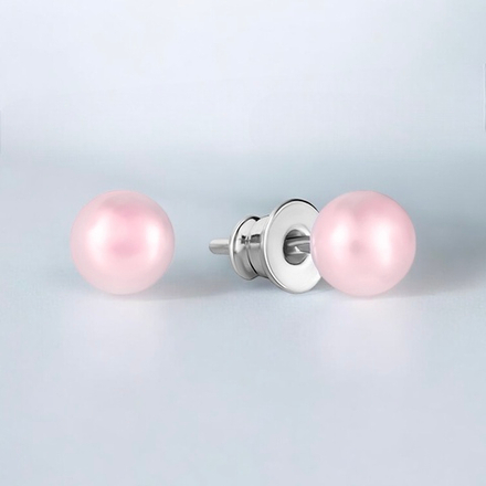 Серьги с розовым жемчугом S