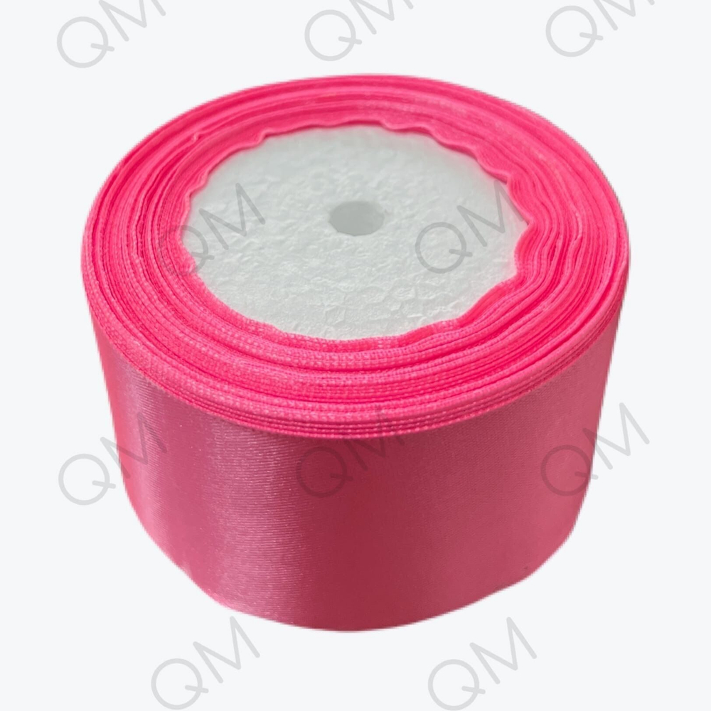Лента атласная 5 см 25 ярдов (ярко-розовый) №05
