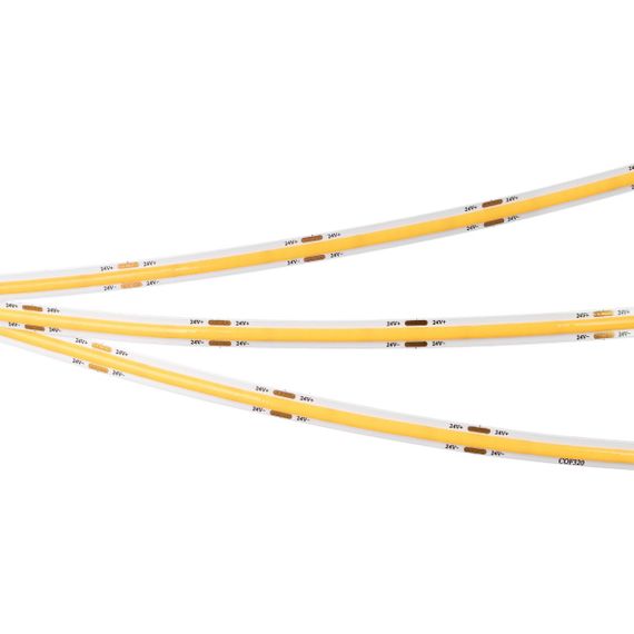 Светодиодная лента Arlight 8W/m 320LED/m CSPSMD теплый белый 5M COB-X320-8mm 24V Warm3000 039022