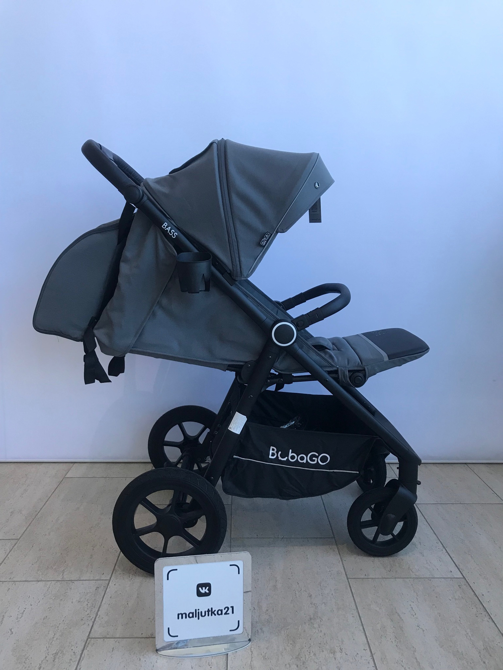 Коляска детская прогулочная BubaGo арт. BG 130-3 MODEL BASS color/цвет Gray/Серый