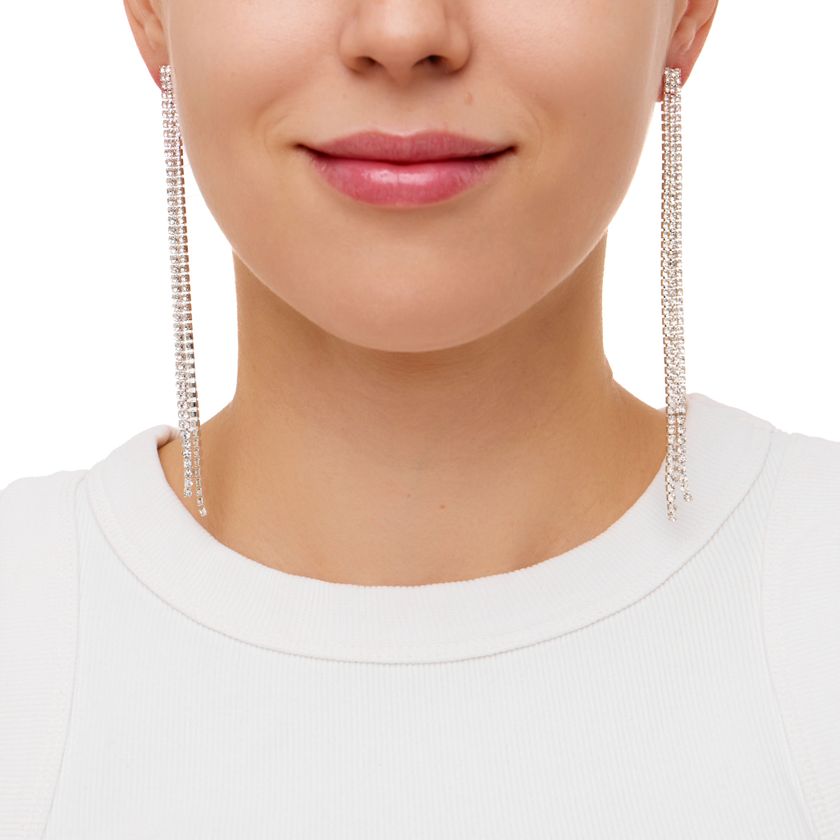 Серьги Средние Плавающие Кристаллы