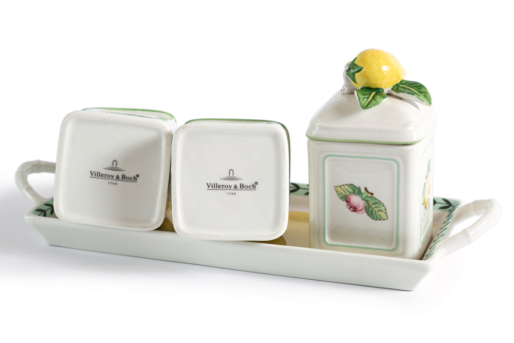 Набор из трех банок и подноса Villeroy & Boch из серии French Garden Fruits