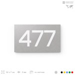 Номер на дверь 477, табличка на дверь для офиса, квартиры, кабинета, аудитории, склада, серая 120х70 мм, Айдентика Технолоджи