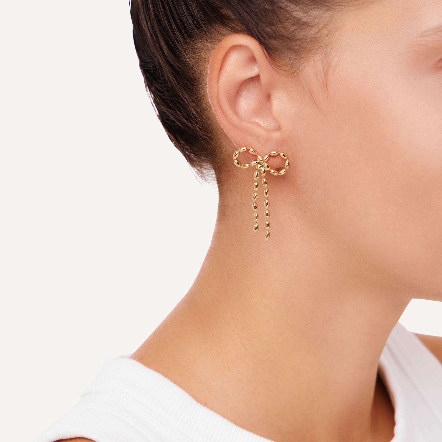 Серьги Stitched Bow Earrings – Gold