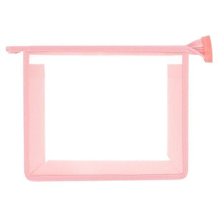 Папка для тетрадей 1 отделение А5 на молнии Пчелка, пластик, персиковый кант