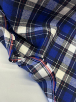 Хлопок фланель Balenciaga бело-синяя клетка