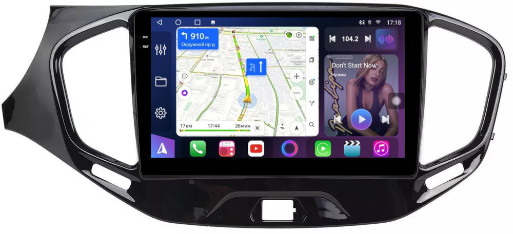 Магнитола для Lada Vesta 2015-2022, Vesta Cross - FarCar BM1205M монитор 9.5" QLED на Android 14, TS10, 4+32Гб, CarPlay, 4G SIM-слот