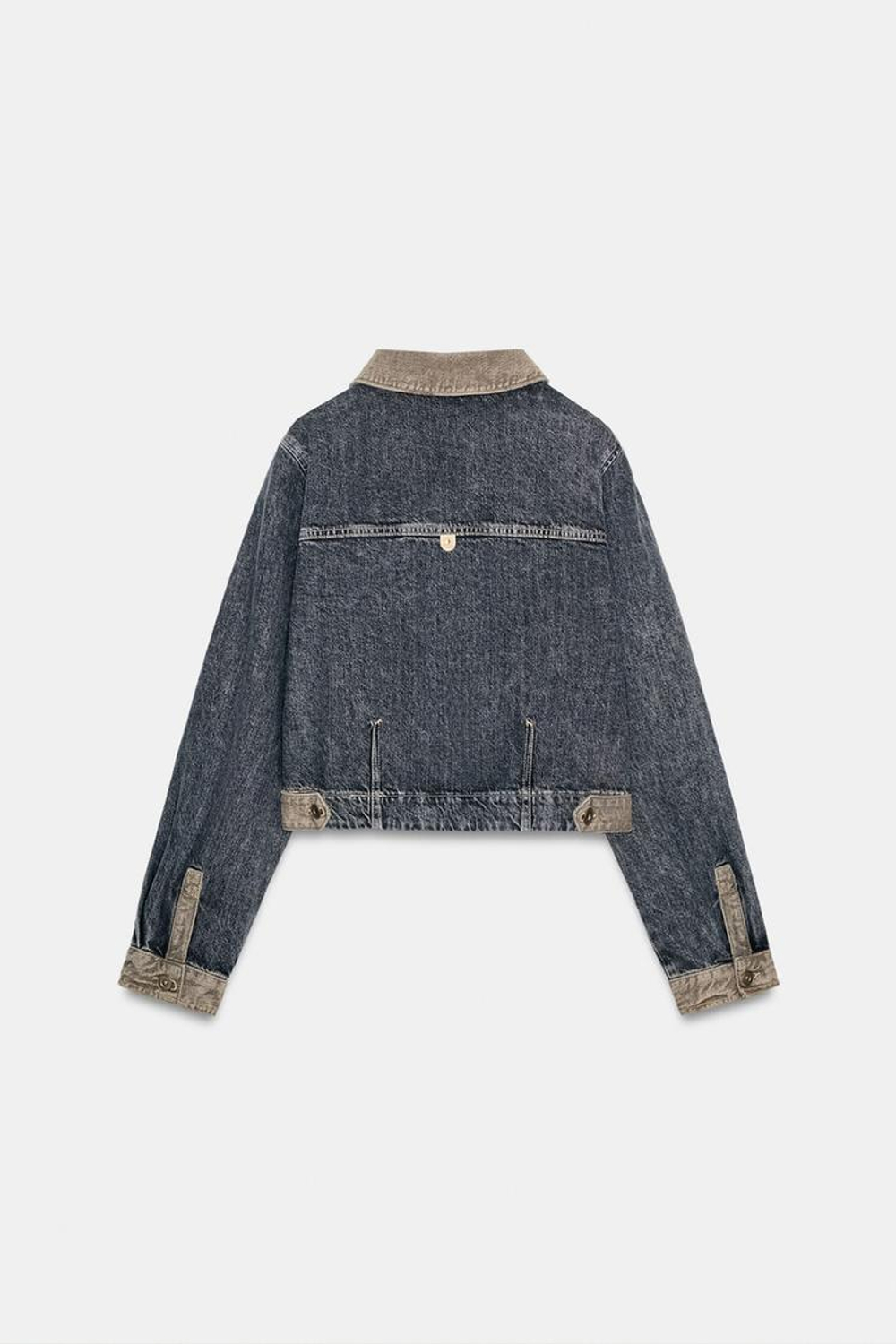 ZARA КОМБИНИРОВАННАЯ ДЖИНСОВАЯ КУРТКА Z1975, ЧЕРНЫЙ