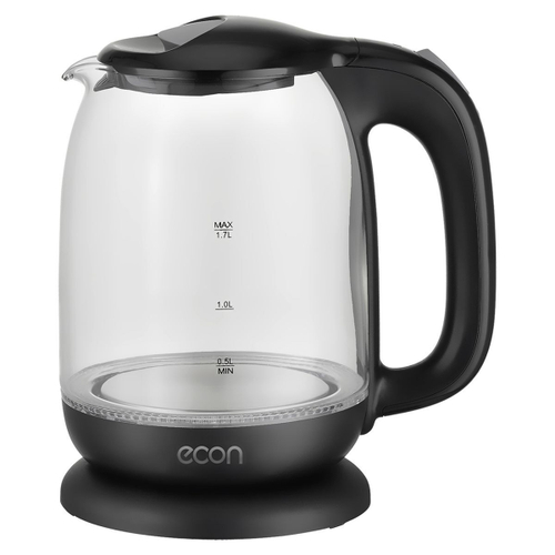 Чайник электрический Econ, ECO-1752KE, 1.7 л, 2200 Вт, ск нагр элем, стекло