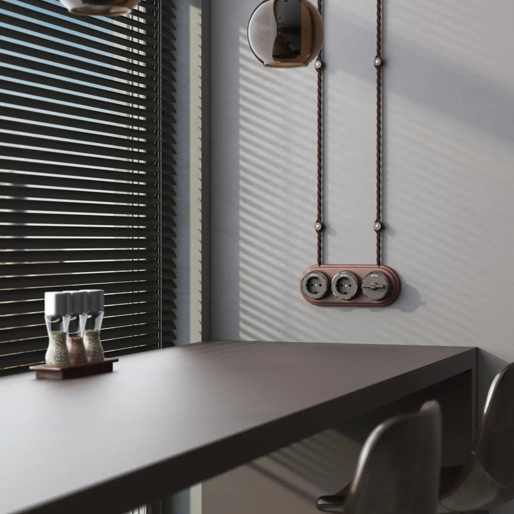 Рамка на 3 поста (итальянский орех) W0035225