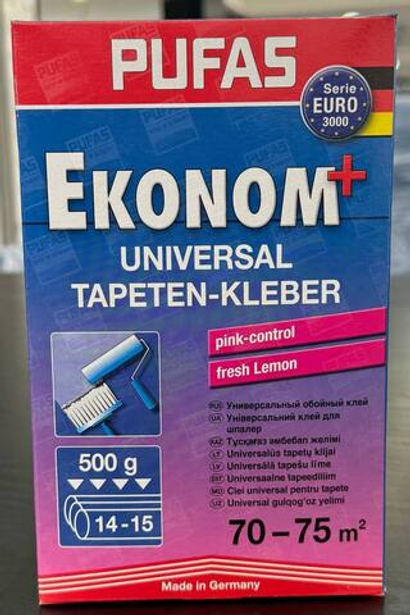 Клей обойный Pufas Ekonom+ 500 г для всех типов флизелиновых обоев