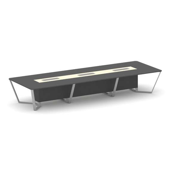 Steel Meet Стол переговорный прямоугольный KM-PR.B.SP-16 Антрацит/Ваниль Глянец/Металл Серый 4800*16