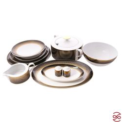 Столовый сервиз Falkenporzellan Deluxe Shape - Rio Black Gold 6 персон 26 предметов