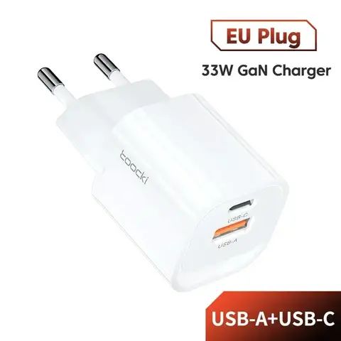 Адаптер питания Toocki 33Вт (Type-C + USB-A) Белый