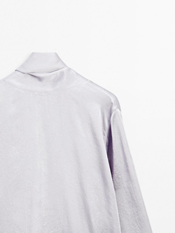 Massimo Dutti Свободная рубашка с глубоким вырезом на спине, пурпурный