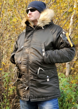 Куртка зимняя мужская Denali Husky Military (т. олива - beluga)