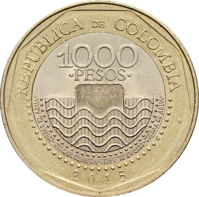 1 000 песо 2015 Колумбия