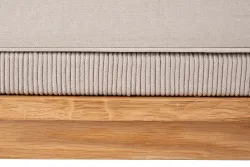 "Канны" правый модуль плетеный из роупа, основание дуб, роуп бежевый круглый, ткань бежевая 052