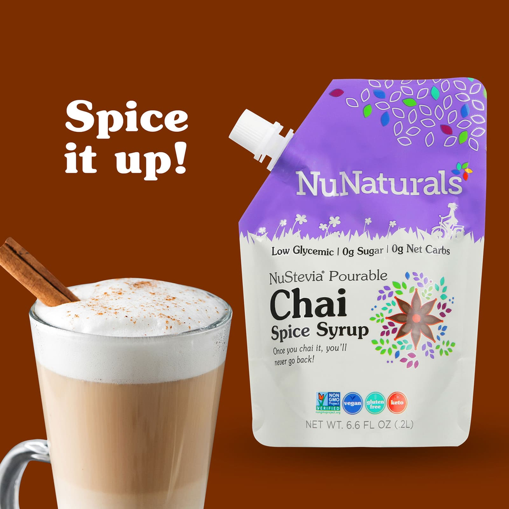 NuNaturals, NuStevia®, сироп из специй чая, 0,2 л (6,6 жидк. унции)