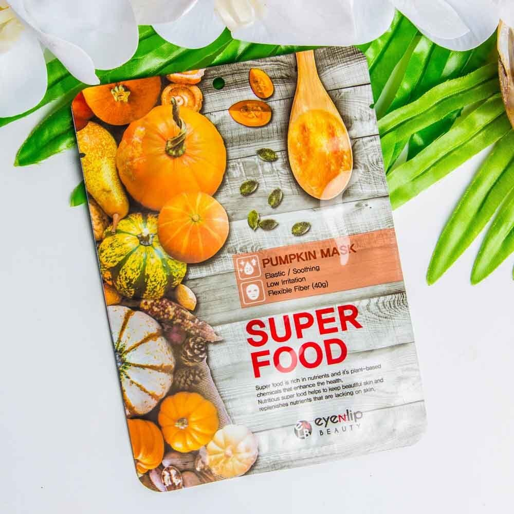 Тканевая маска с экстрактом тыквы Eyenlip Super Food Mask - Pumpkin. Страна производитель: Корея (Уход за лицом)