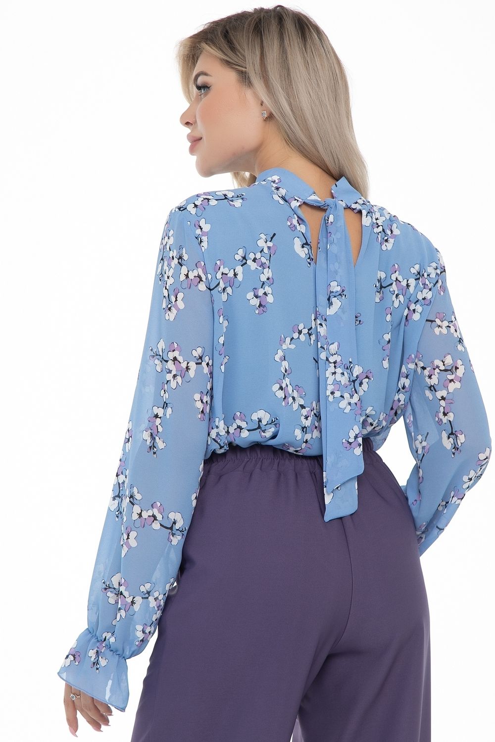 Блуза Роскошный шифон (небесный) Diolche