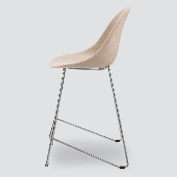 Полубарный стул Vid Soft 65 см, бежевый, ножки хром