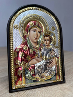 Иерусалимская БМ, икона арочная, пластик, эмаль 96х138
